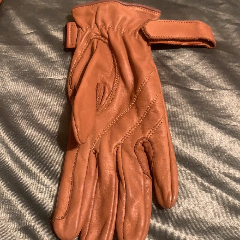 LEATHER GLOVES SZ LARGE MADE IN PAKISTAN CAMEL COGNAC GORGEOUS WHISKEY - Picture 11 of 16